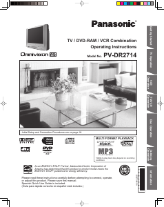 Handleiding Panasonic PV-DR2714 Televisie
