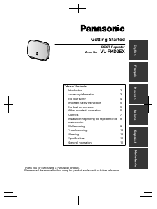 Manual Panasonic VL-FKD2EX DECT Repeater