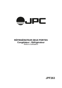 Mode d’emploi JPC JPF263 Réfrigérateur combiné