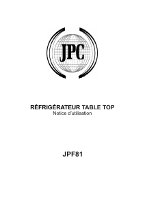 Mode d’emploi JPC JPF81 Réfrigérateur