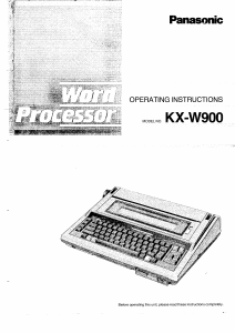 Manual Panasonic KX-W900 Typewriter