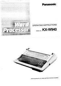 Manual Panasonic KX-W940 Typewriter