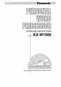 Manual Panasonic KX-W1000 Typewriter