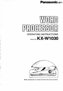 Manual Panasonic KX-W1030 Typewriter