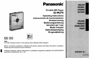 Manual Panasonic SJ-MJ75 MiniDisc Player