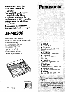 Manual Panasonic SJ-MR200 MiniDisc Player