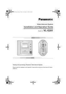 Handleiding Panasonic VL-G201CE Intercomsysteem
