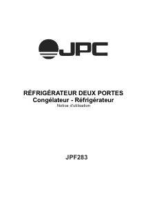 Mode d’emploi JPC JPF283 Réfrigérateur combiné