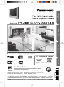 Mode d’emploi Panasonic PV-20DF64K Téléviseur
