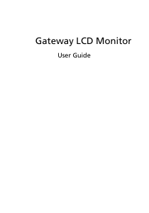 Handleiding Gateway KX2403 LCD monitor
