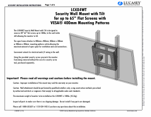 Manual Lucasey LC4X4WT Wall Mount