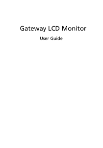 Handleiding Gateway HX1953L LCD monitor