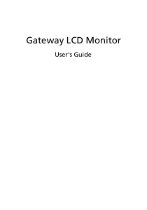 Handleiding Gateway KX1853 LCD monitor