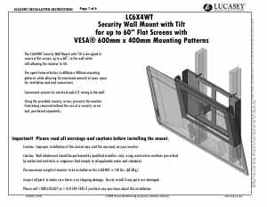 Manual Lucasey LC6X4WT Wall Mount