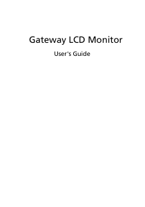 Manual Gateway UT2150 LCD Monitor