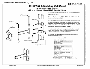Manual Lucasey LC100WA2 Wall Mount