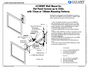 Manual Lucasey LC100WP Wall Mount