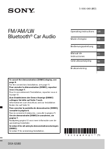 Manual Sony DSX-GS80 Car Radio