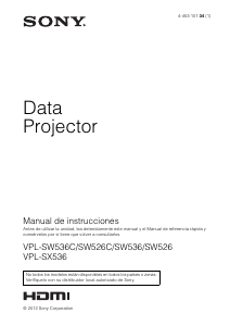 Manual de uso Sony VPL-SW536C Proyector