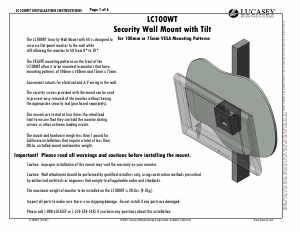 Manual Lucasey LC100WT Wall Mount
