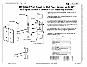 Manual Lucasey LC200WA2 Wall Mount