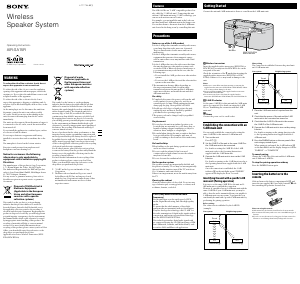 Handleiding Sony AIR-SA15R Luidspreker