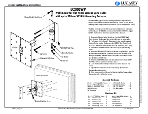 Manual Lucasey LC200WP Wall Mount