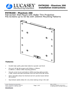 Manual Lucasey PHTM200 Wall Mount