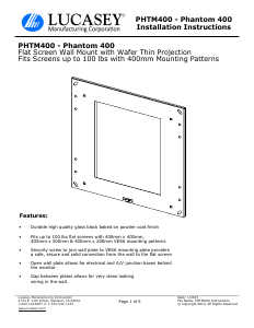 Manual Lucasey PHTM400 Wall Mount