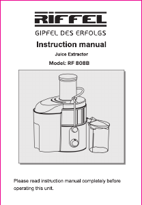 Manual Riffel RF 808B Juicer