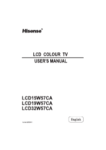 Manual Hisense LCD32W57CA LCD Television