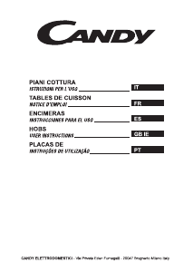 Manuale Candy PGC750SQXX Piano cottura