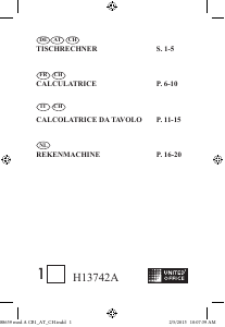 Mode d’emploi United Office H13742A Calculatrice