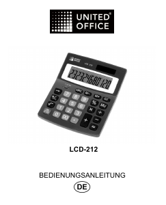 Bedienungsanleitung United Office LCD−212 Rechner