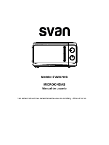 Manual de uso Svan SVMW700B Microondas