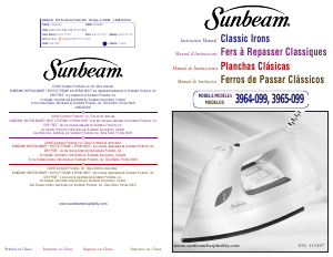 Manual Sunbeam 3964-099 Classic Ferro