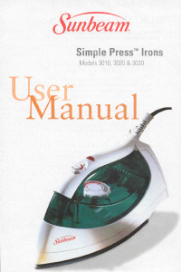 Manual Sunbeam 3030 Simple Press Iron