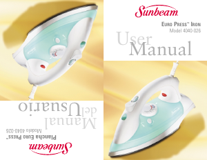 Manual de uso Sunbeam 4040-026 Euro Press Plancha