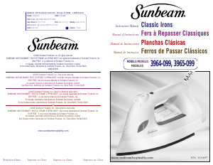 Manual de uso Sunbeam 3965-099 Classic Plancha