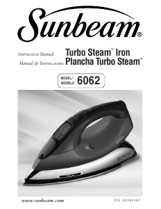 Manual de uso Sunbeam 6062 Turbo Steam Plancha