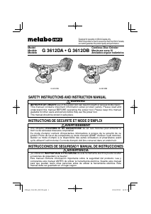 Mode d’emploi Metabo G 3612DA Meuleuse angulaire