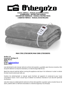 Manual Orbegozo MAH 1700 Cobertor eléctrico