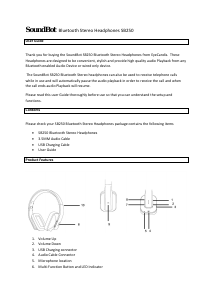 Manual SoundBot SB250 Headphone