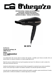 Manual Orbegozo SE 2074 Secador de cabelo