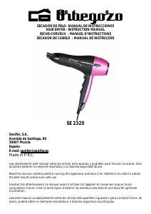 Manual Orbegozo SE 2320 Hair Dryer