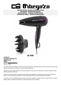 Manual Orbegozo SE 2080 Secador de cabelo