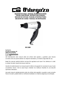 Manual Orbegozo SE 1200 Hair Dryer