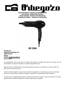 Manual de uso Orbegozo SE 2206 Secador de pelo