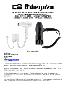 Manual Orbegozo SEH 1800 Hair Dryer