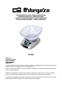 Manual de uso Orbegozo PC 2015 Báscula de cocina